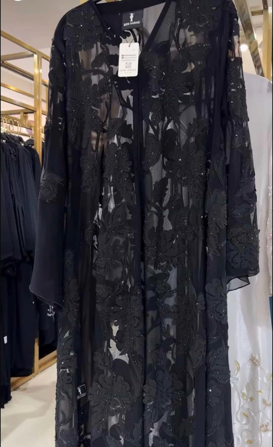 Black Luxury Opened Abaya