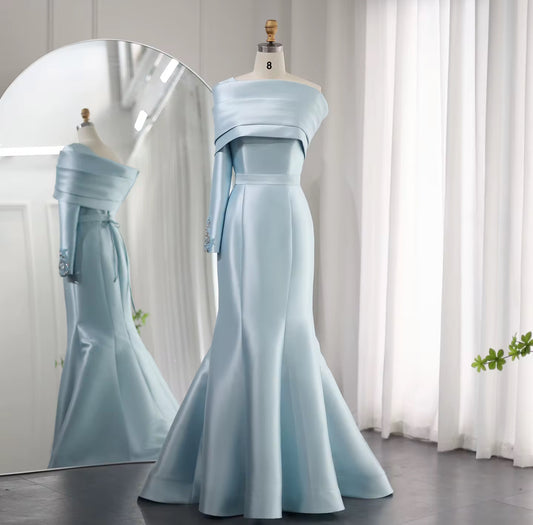 Miral Satin elegant Fitted Gown ( Pre-Order )
