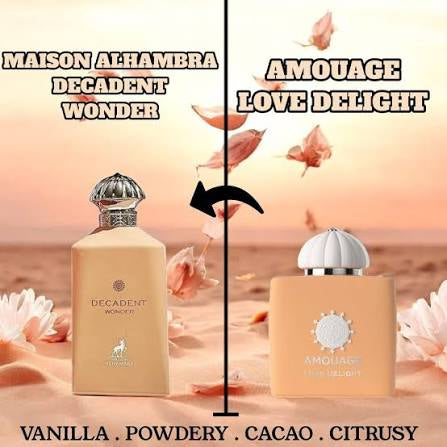 DECADENT WONDER 100ML EDP BY MAISON ALHAMBRA For Her Similar To (Amouage Love Delight)