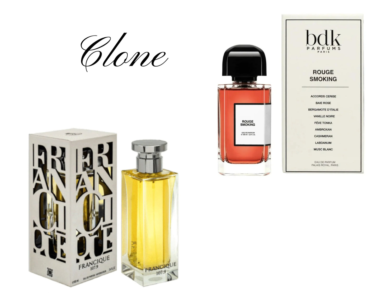 Francique 107.9 EDP 100ml By Fragrance World Unisex Similar To ( BDK ROUGE SMOKING )