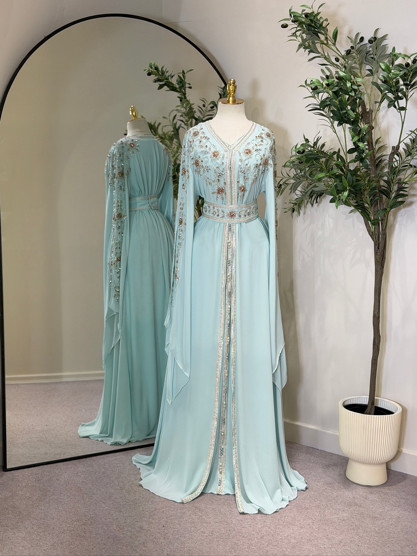 Aaliyah 3 Piece Luxury Draped Sleeve Caftan