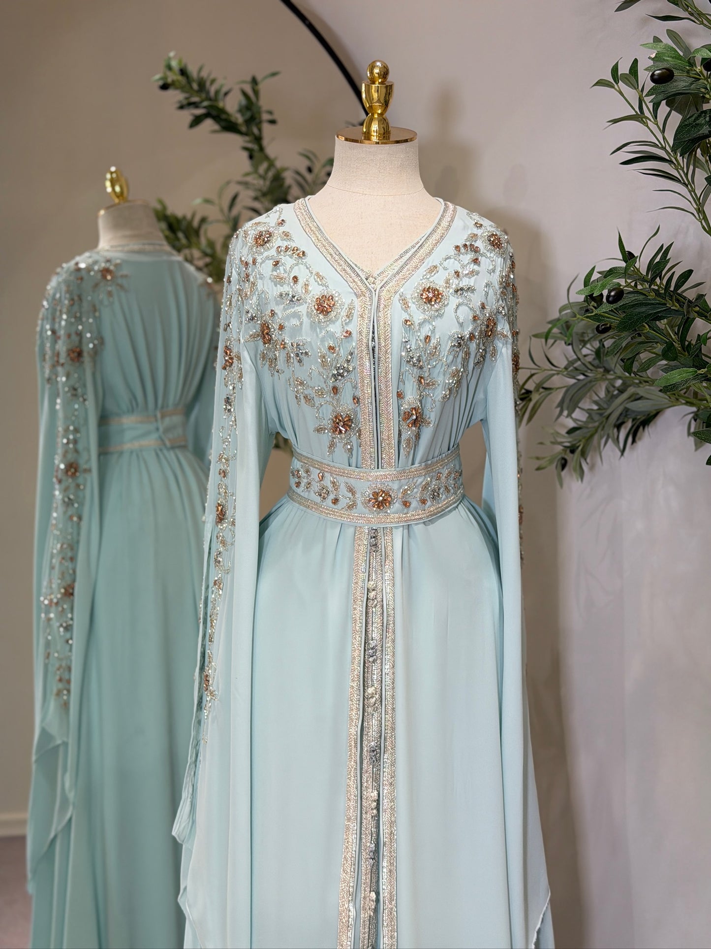 Aaliyah 3 Piece Luxury Draped Sleeve Caftan