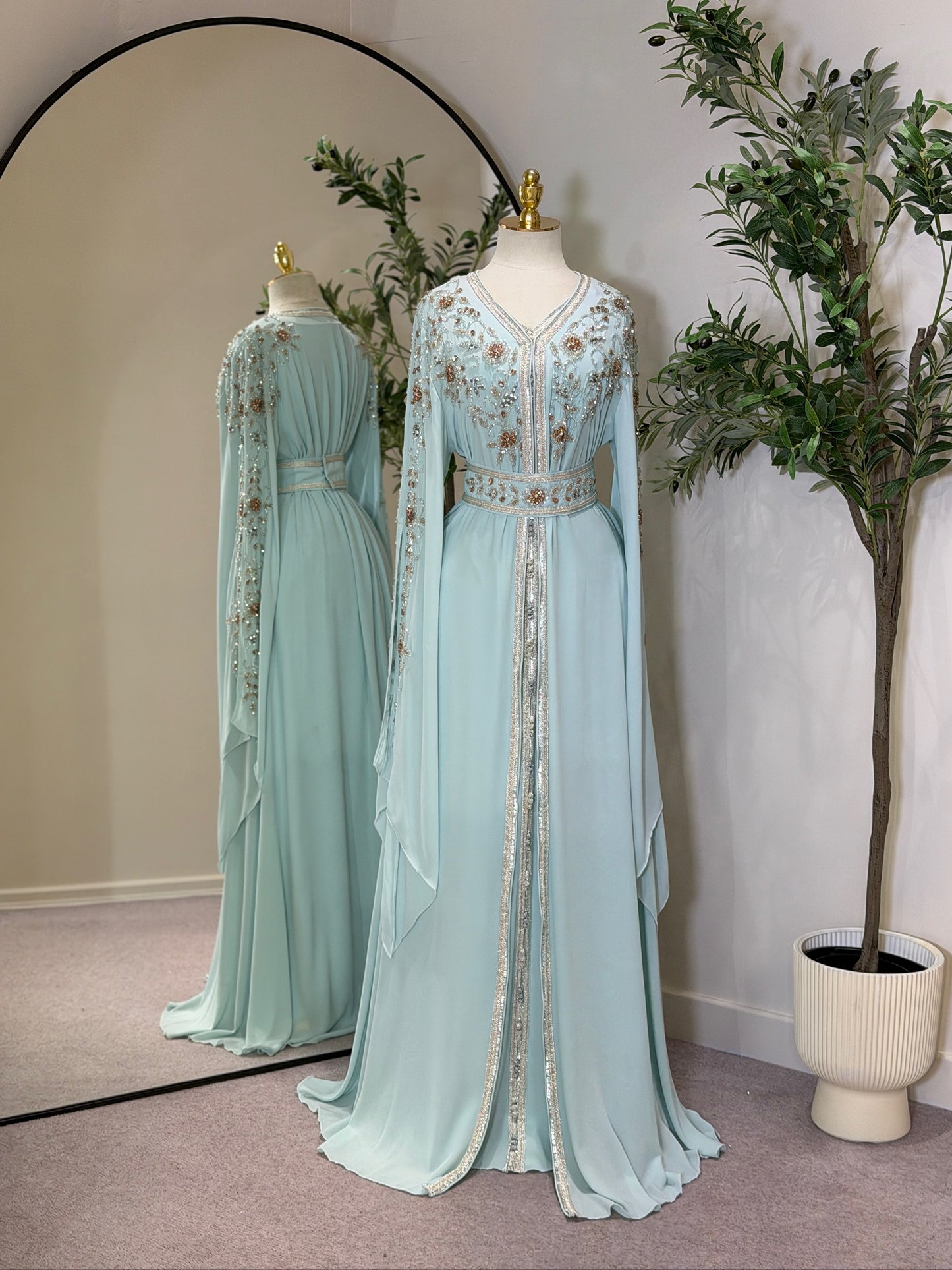 Aaliyah 3 Piece Luxury Draped Sleeve Caftan