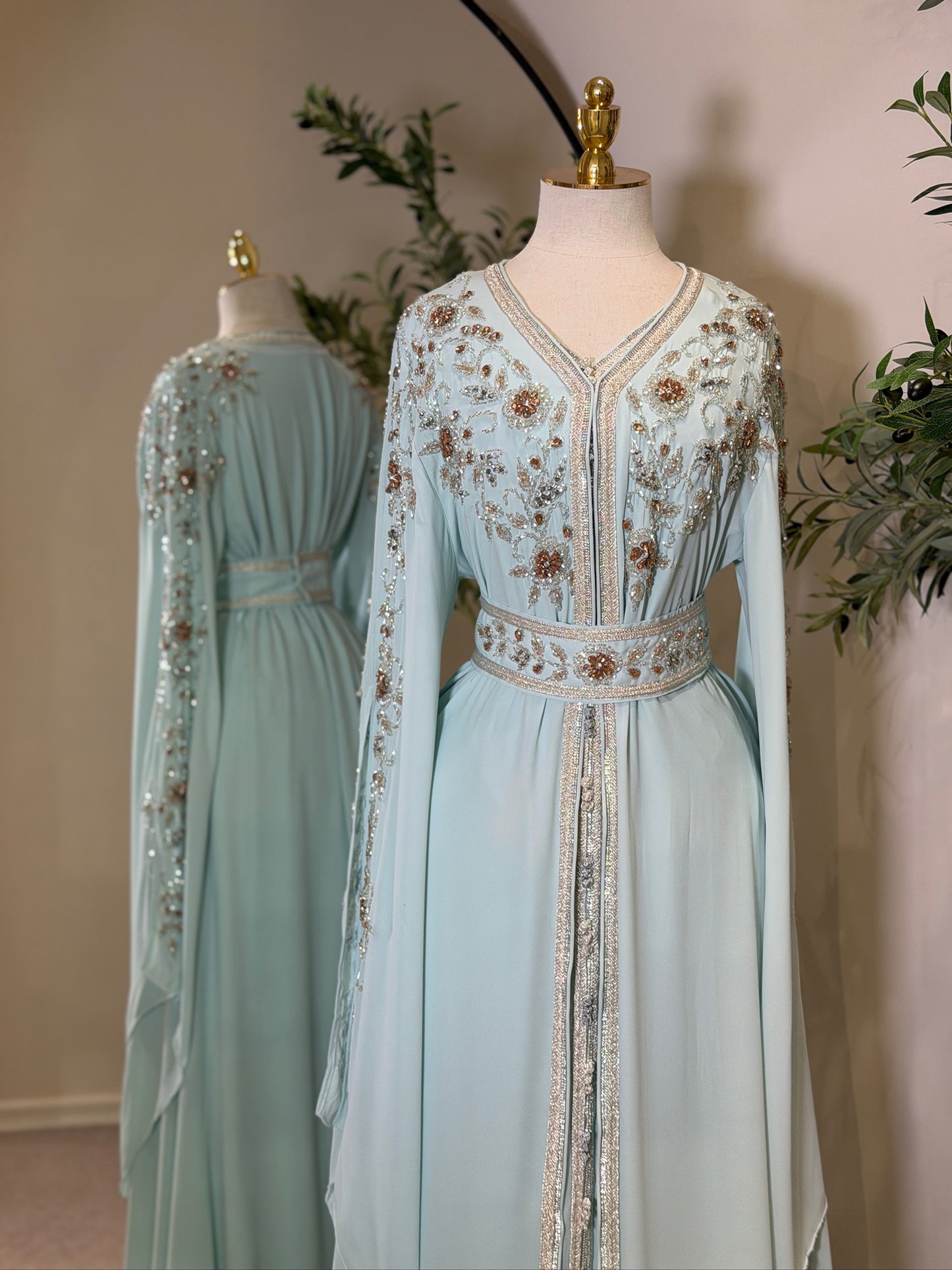 Aaliyah 3 Piece Luxury Draped Sleeve Caftan