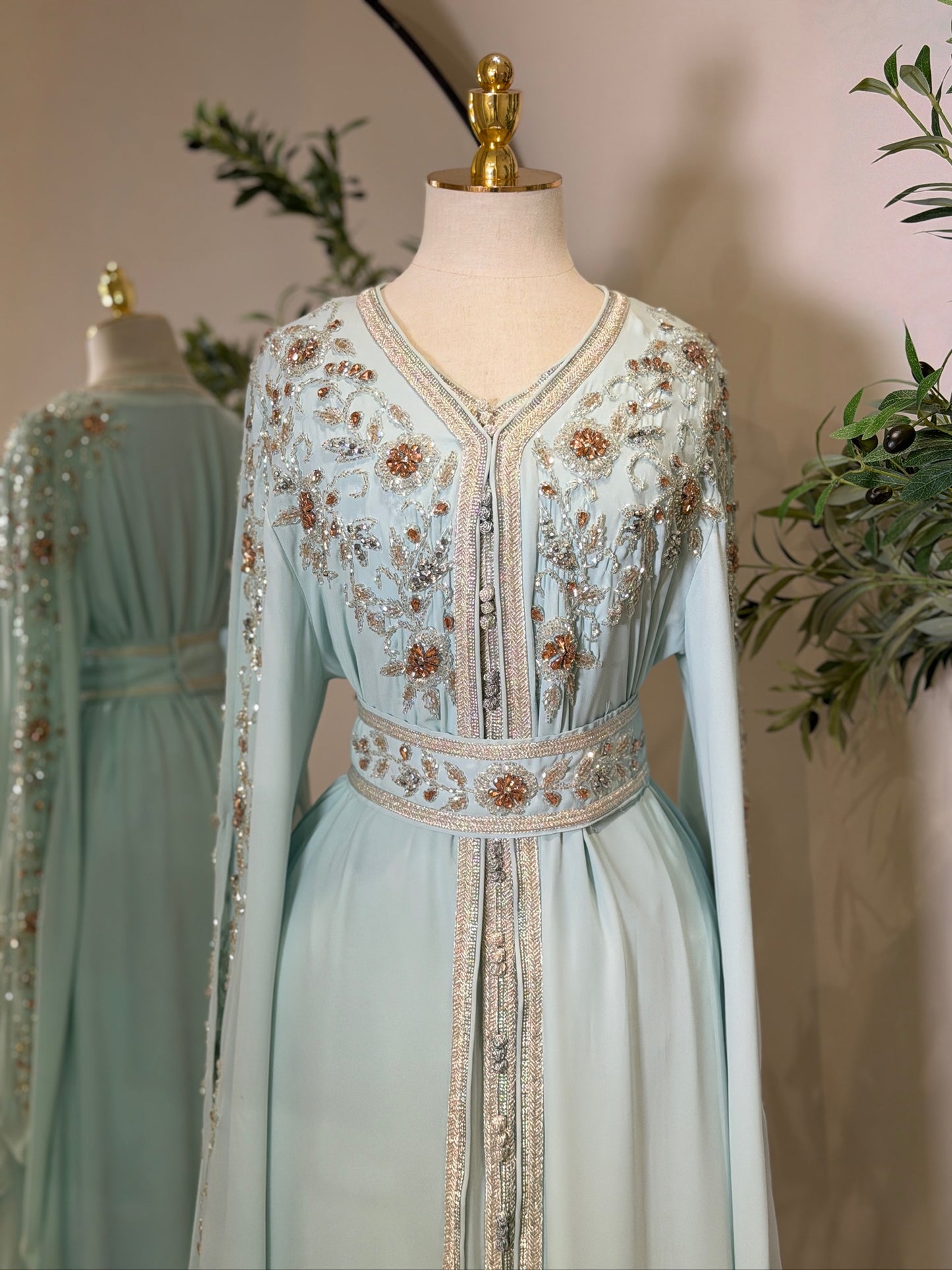 Aaliyah 3 Piece Luxury Draped Sleeve Caftan