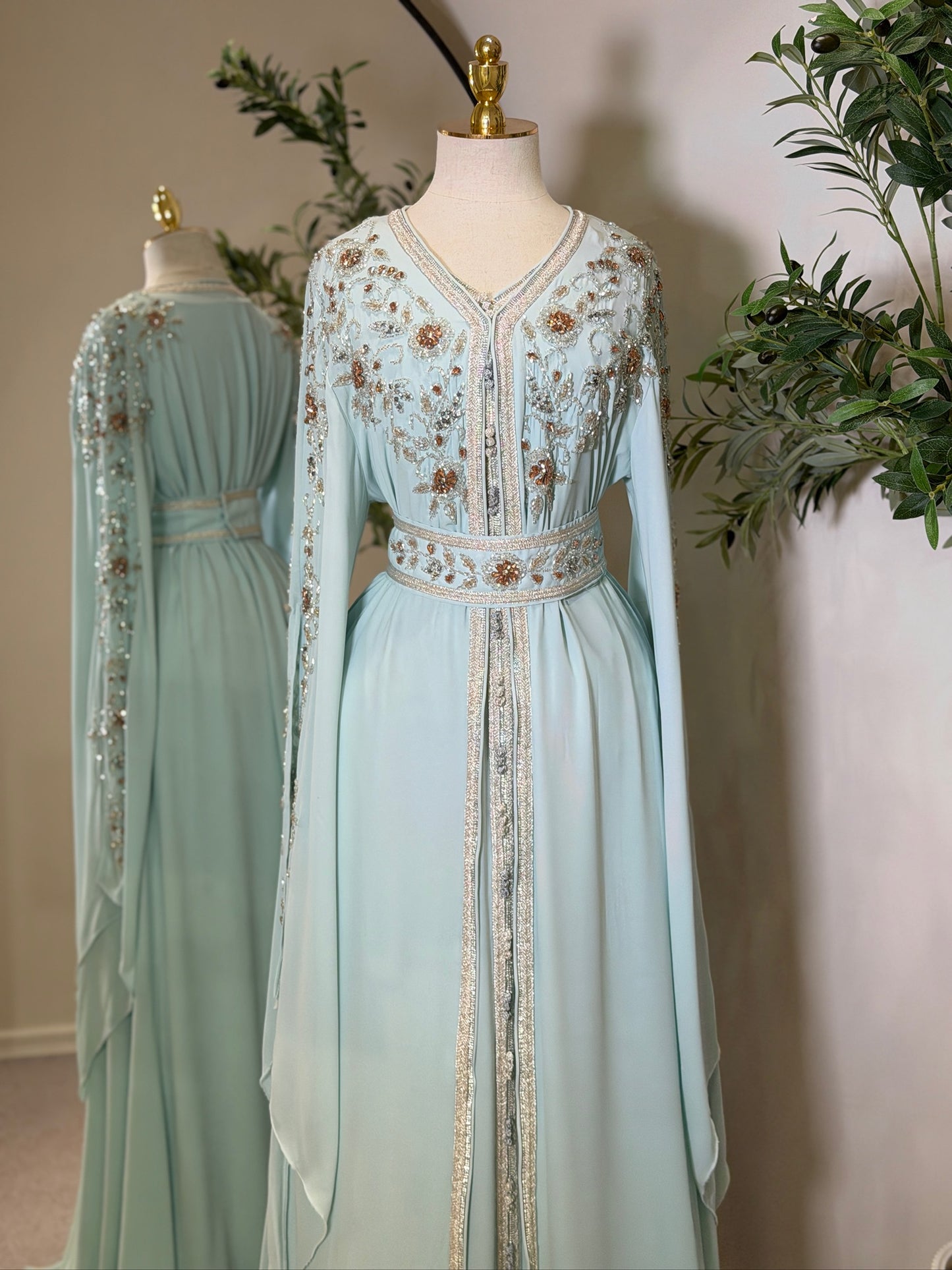 Aaliyah 3 Piece Luxury Draped Sleeve Caftan