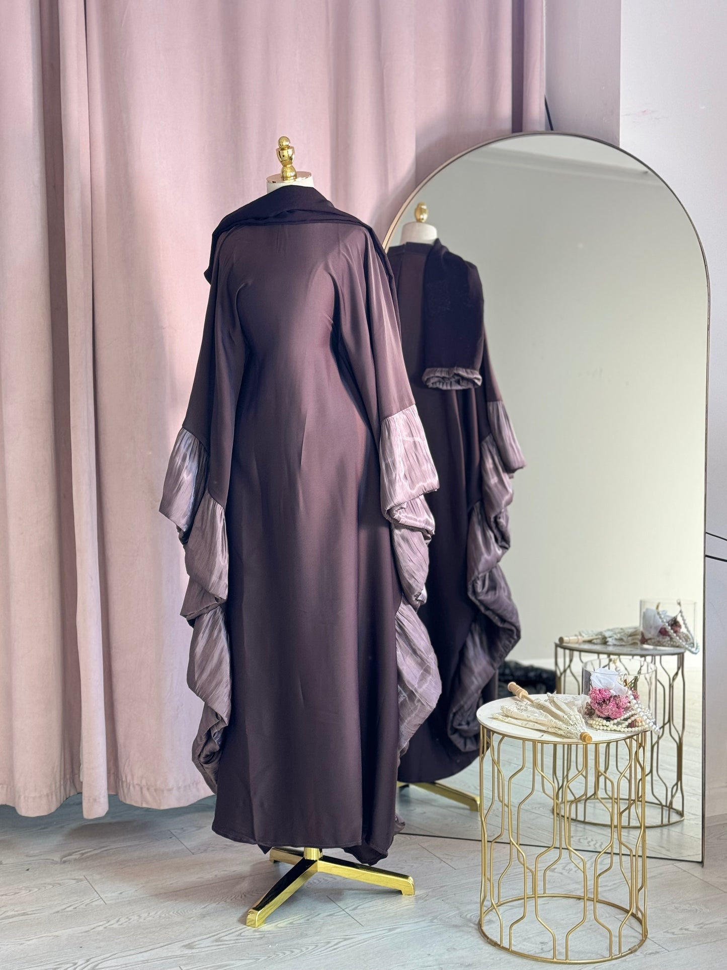 Luxury Satin Butterfly Abaya SB005