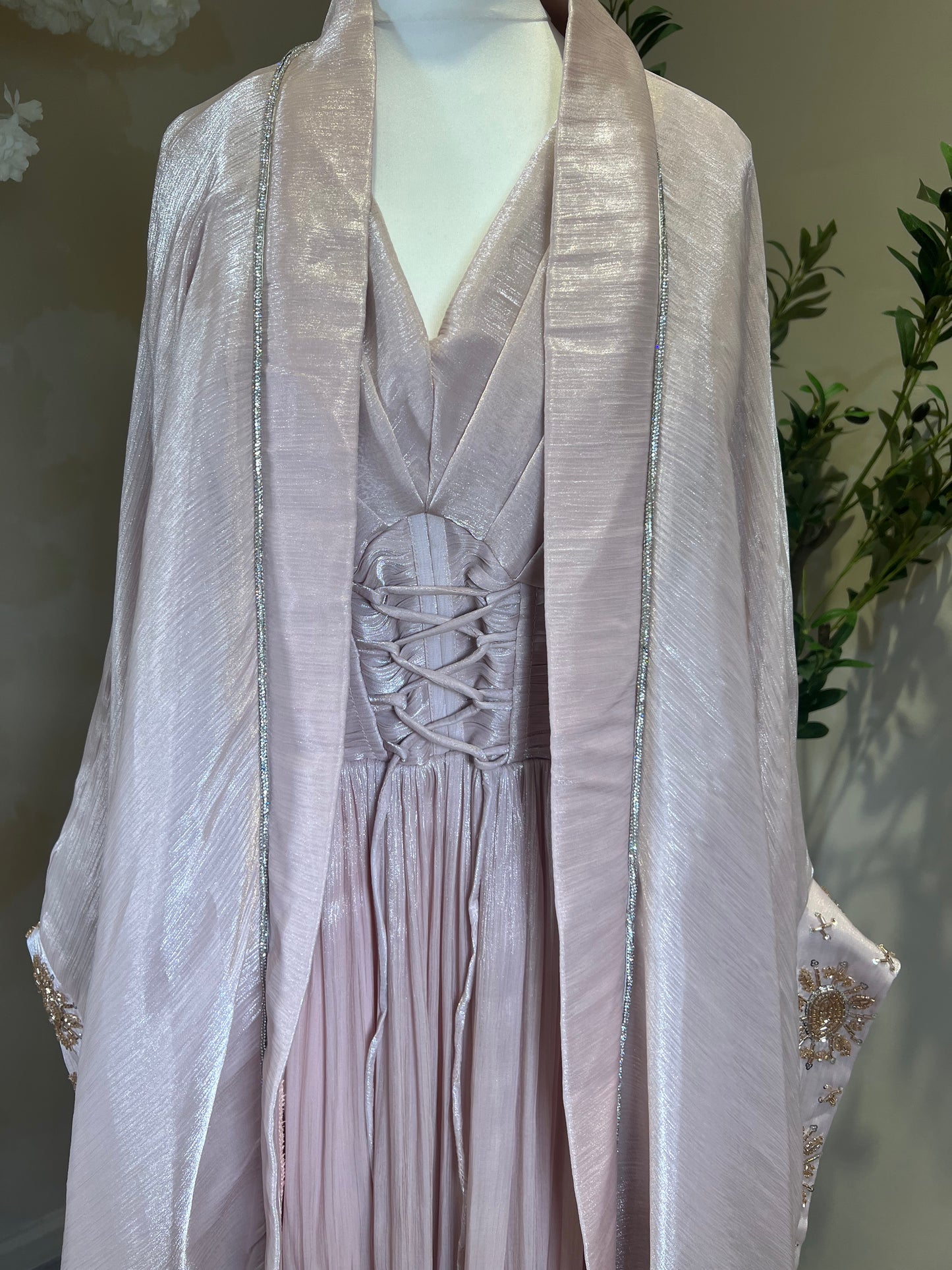 Two Piece Dress Caftan Shimmer Silk M01