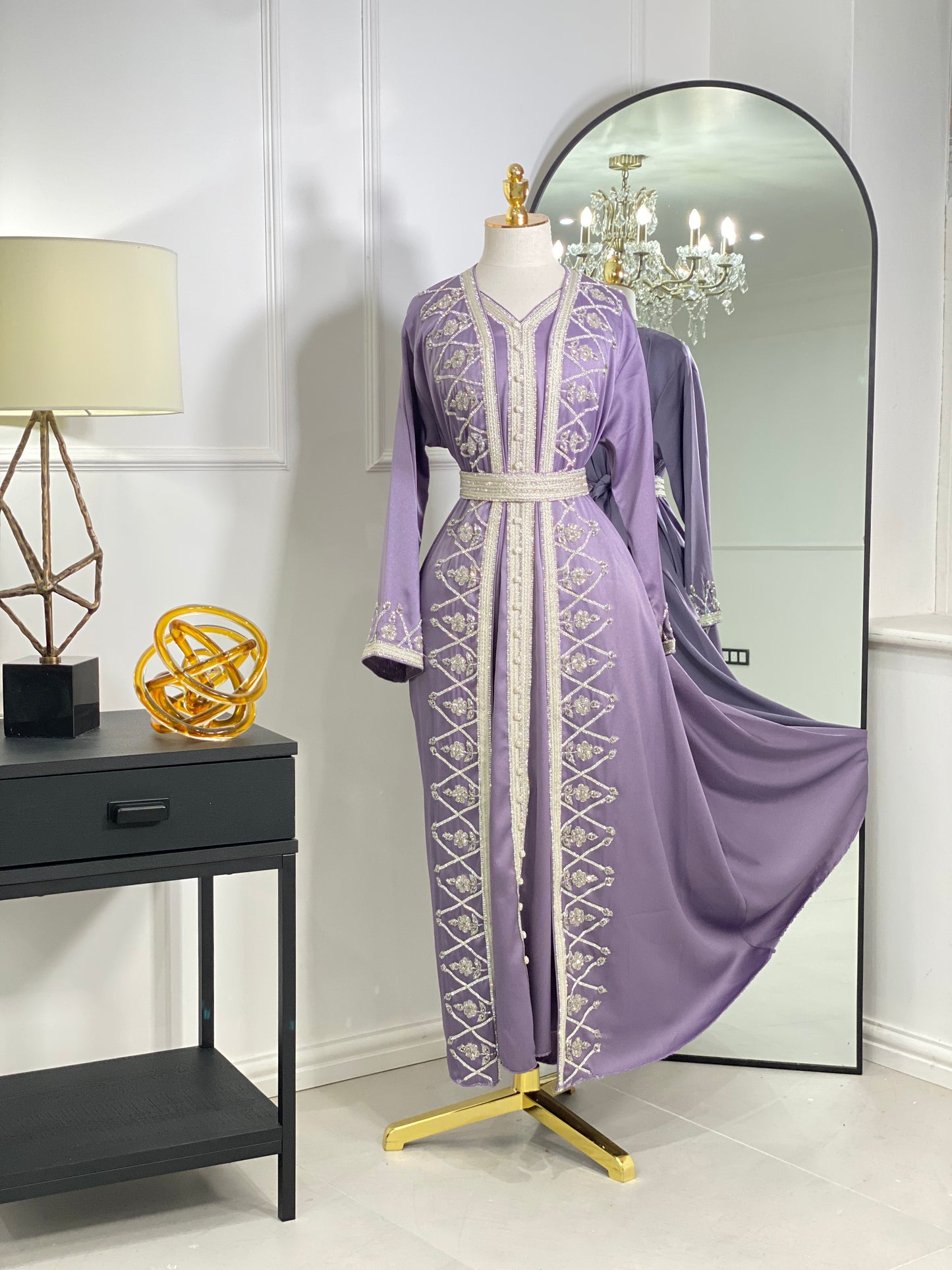 Satin Luxury Embellished Caftan