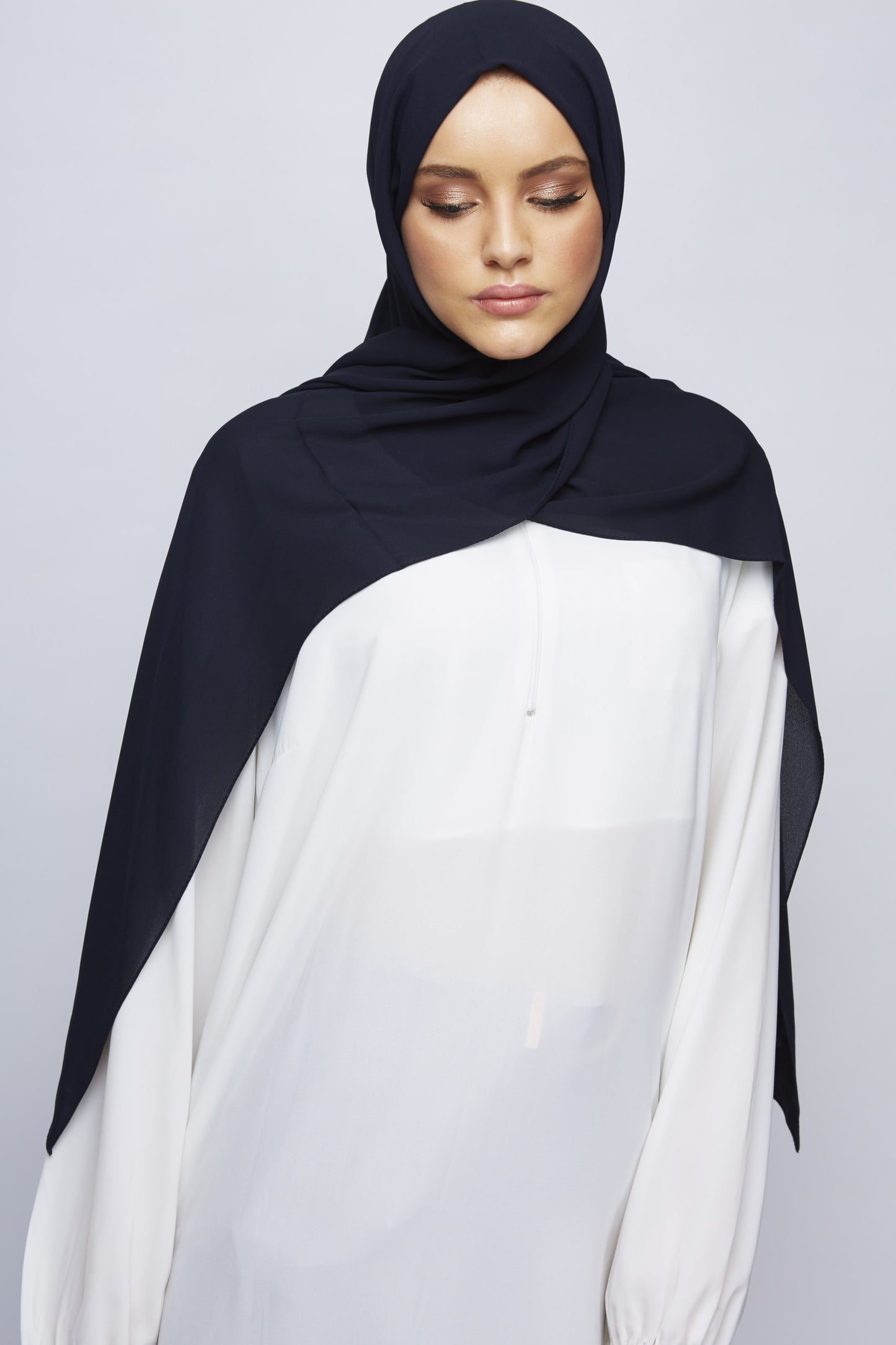 Navy Blue Luxury Crepe Hijab