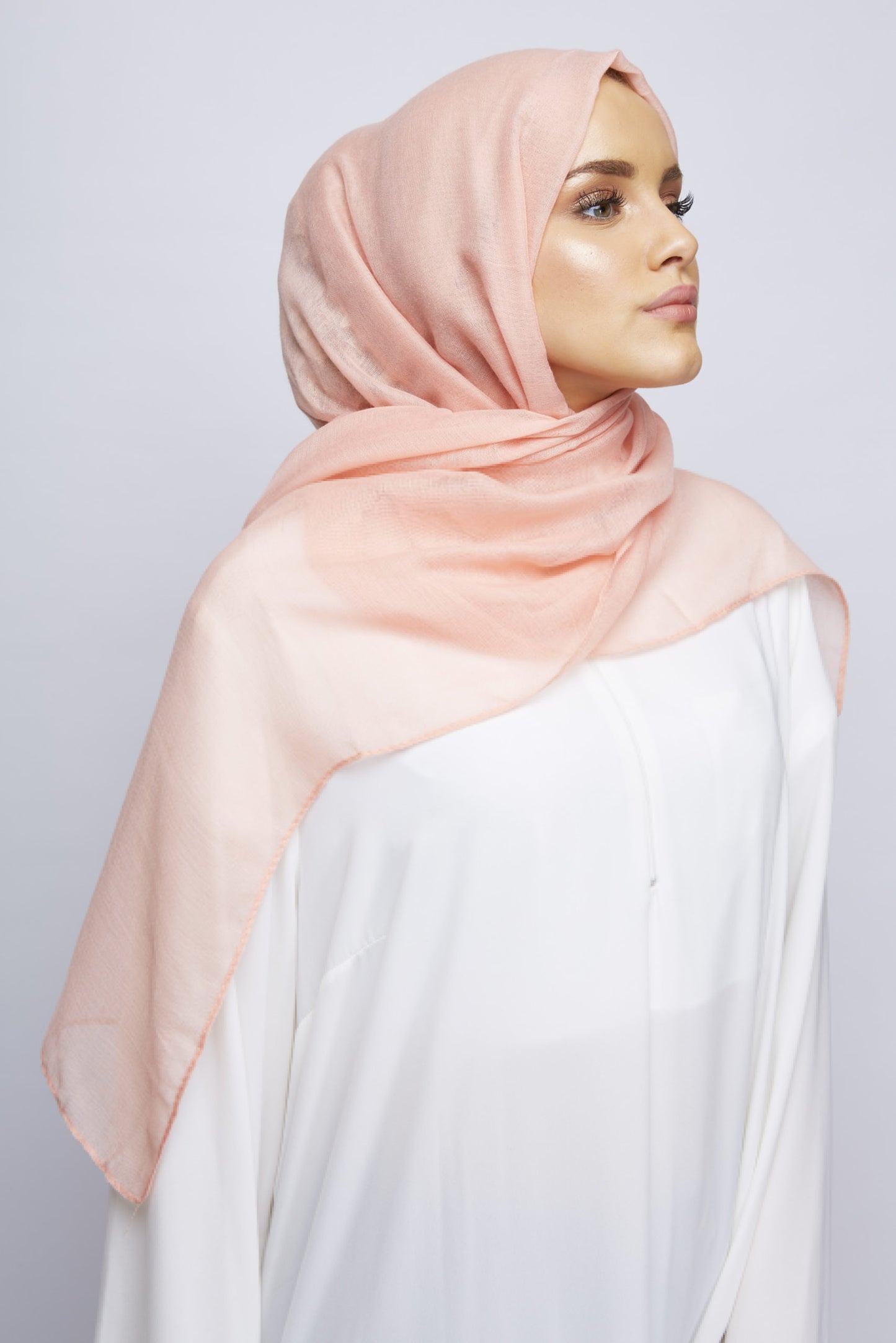 Peach Plain Viscose Maxi Hijab