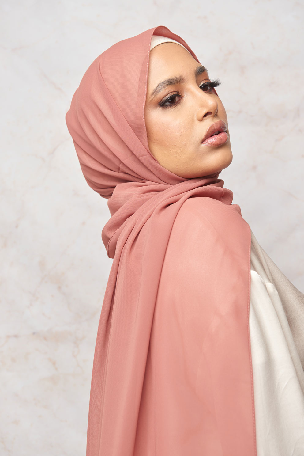Dusty Rose Pink Premium Chiffon Hijab