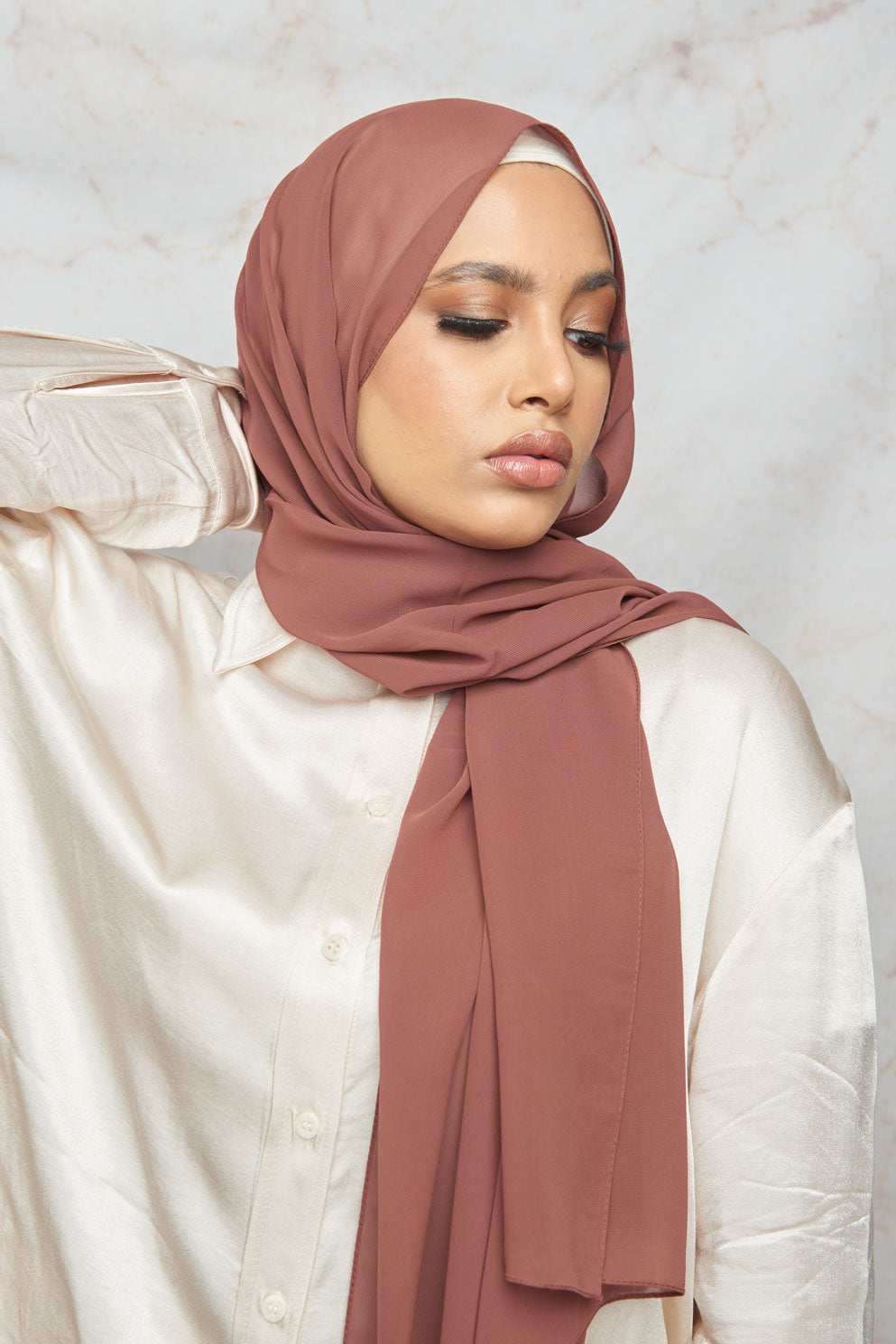 Dusty Rose Gold Premium Chiffon Hijab