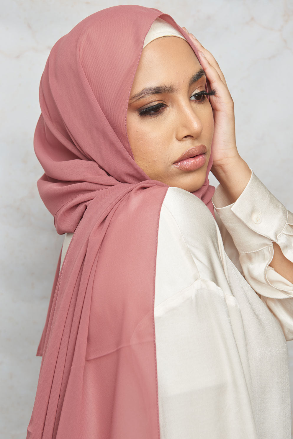 Mauve Raspberry Premium Chiffon Hijab