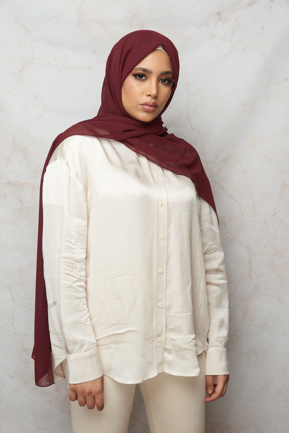Old Burgundy Premium Chiffon Hijab