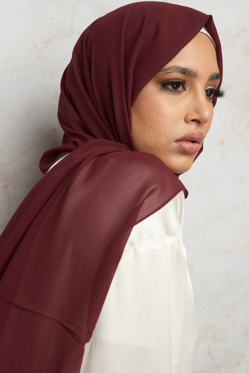 Old Burgundy Premium Chiffon Hijab