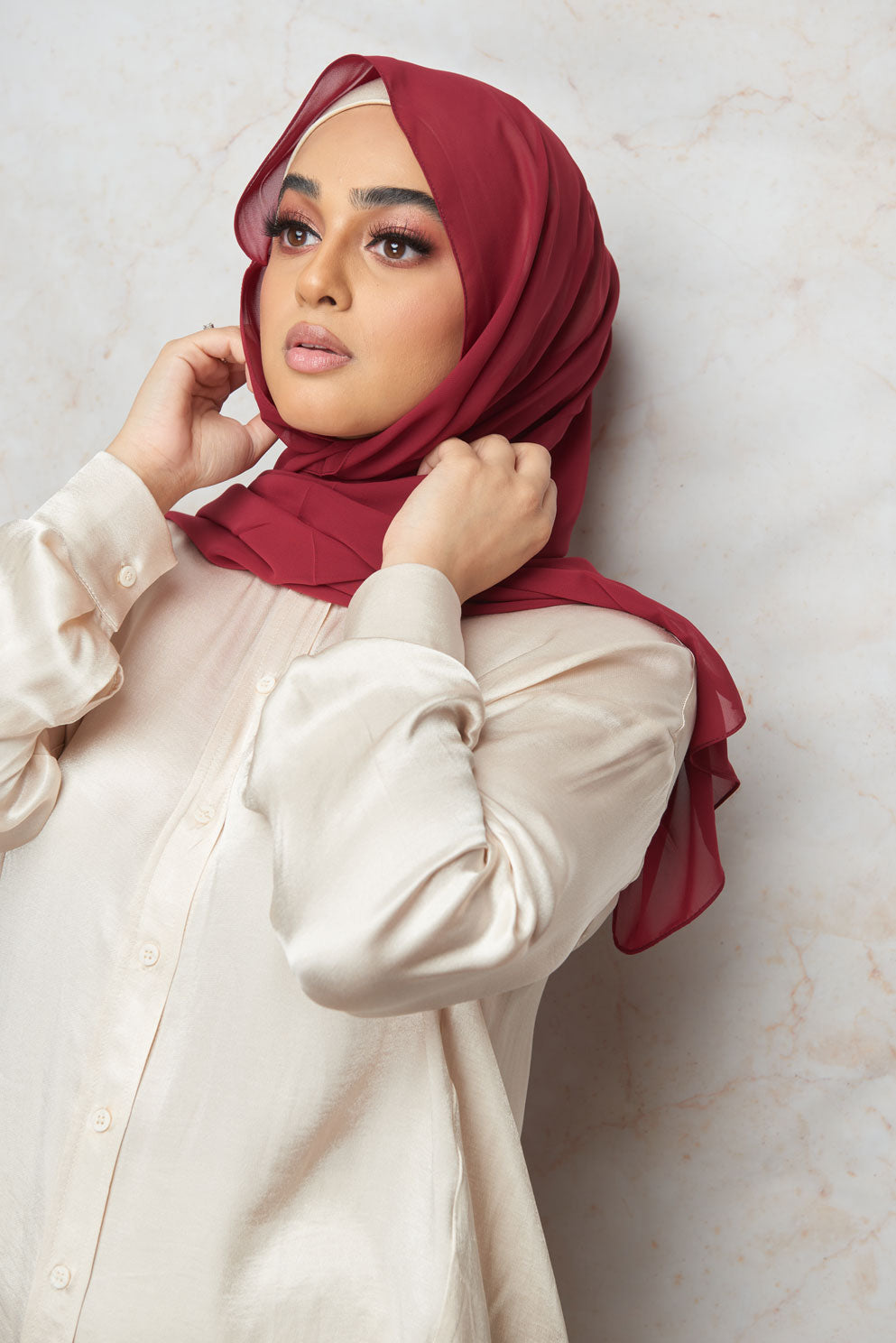 Cranberry Premium Chiffon Hijab