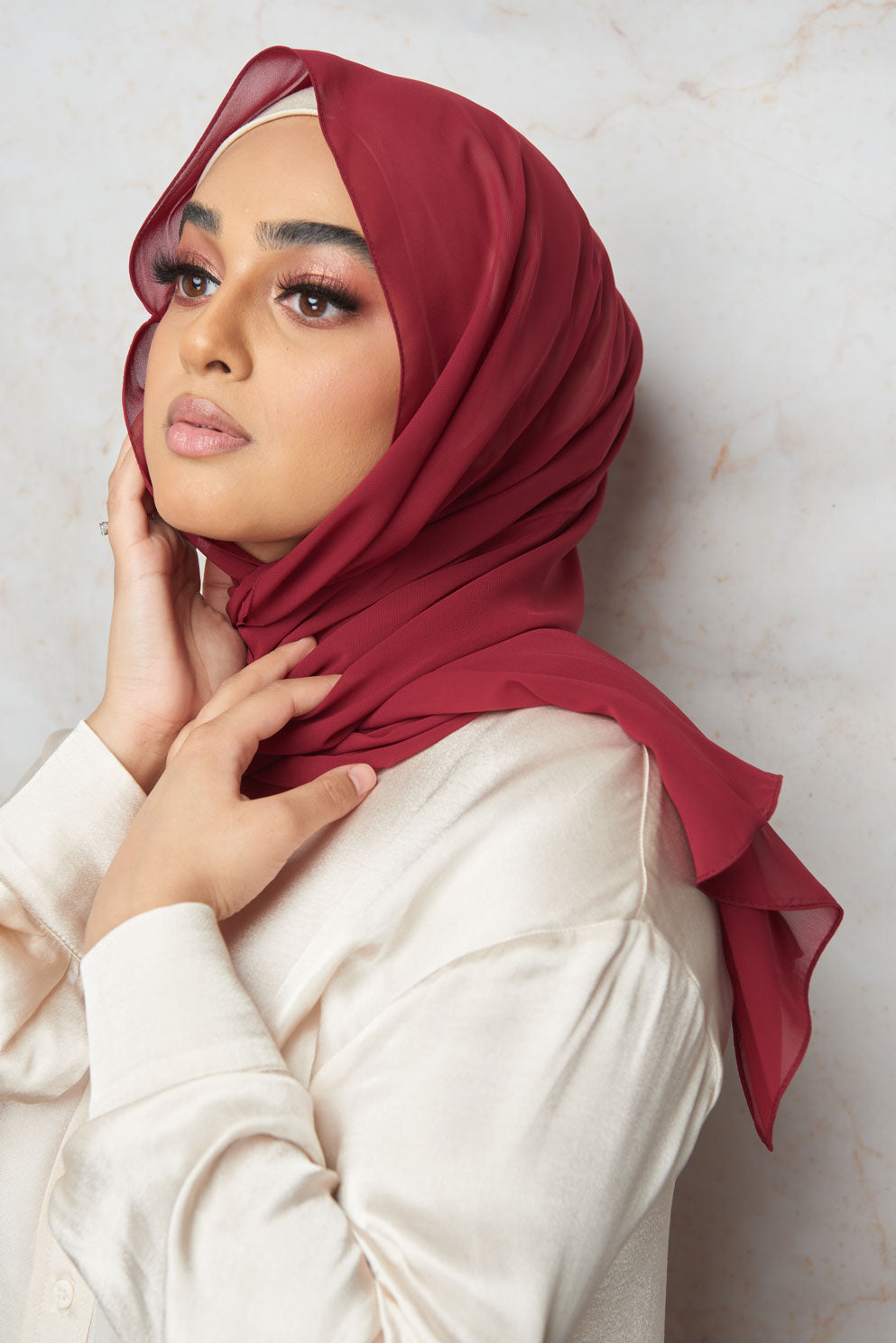 Cranberry Premium Chiffon Hijab