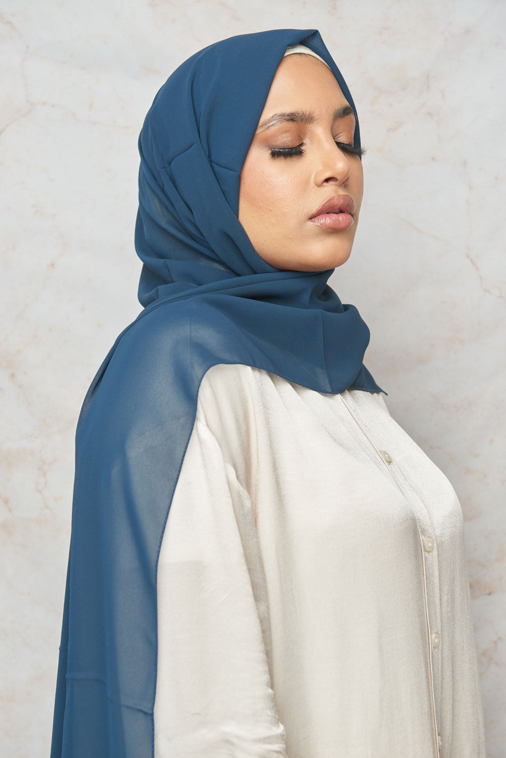 Capri Blue Premium Chiffon Hijab