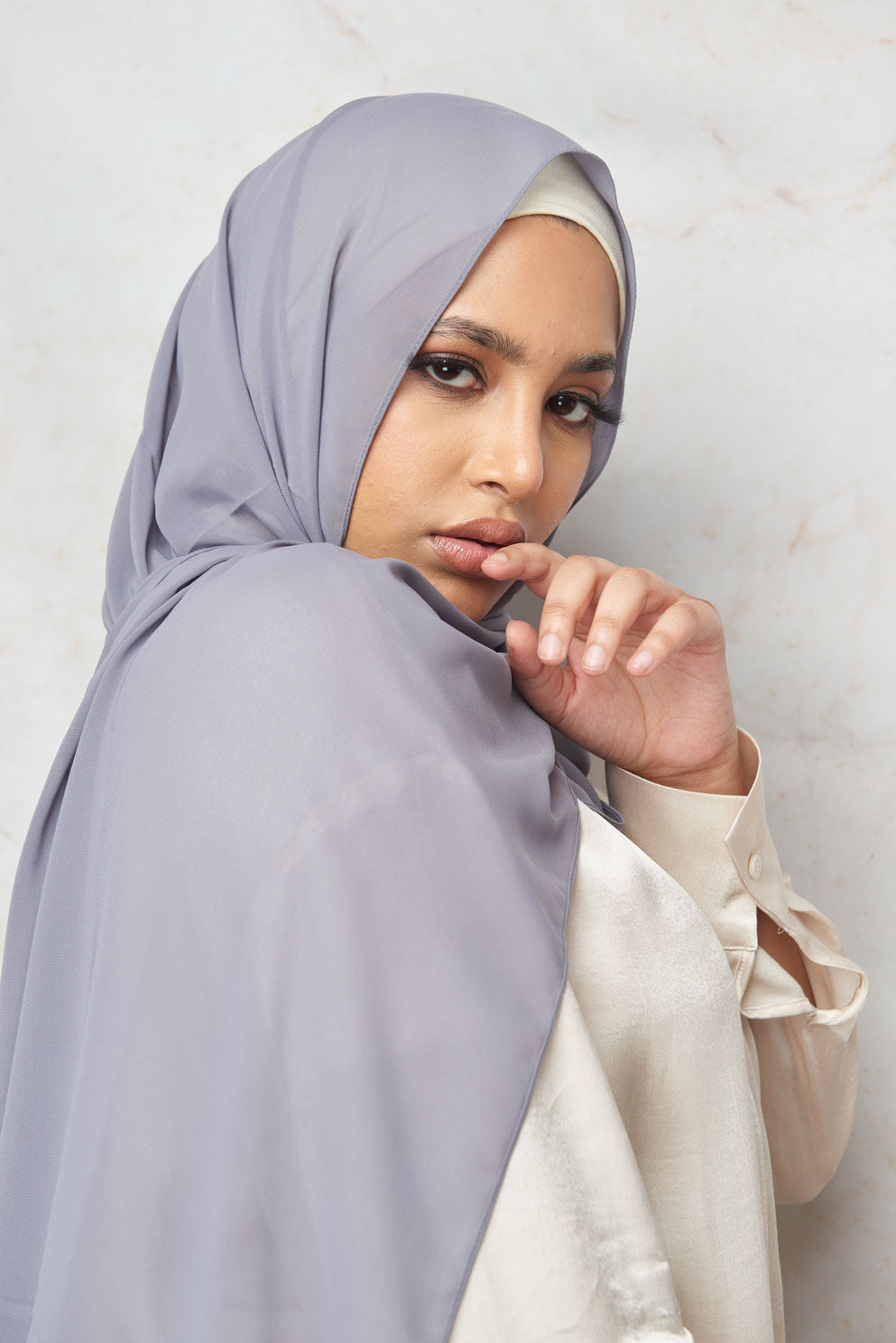 Glacier Grey Premium Chiffon Hijab