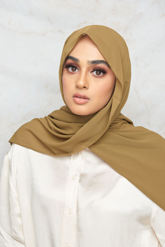 Bronze Mist crinkle chiffon hijab