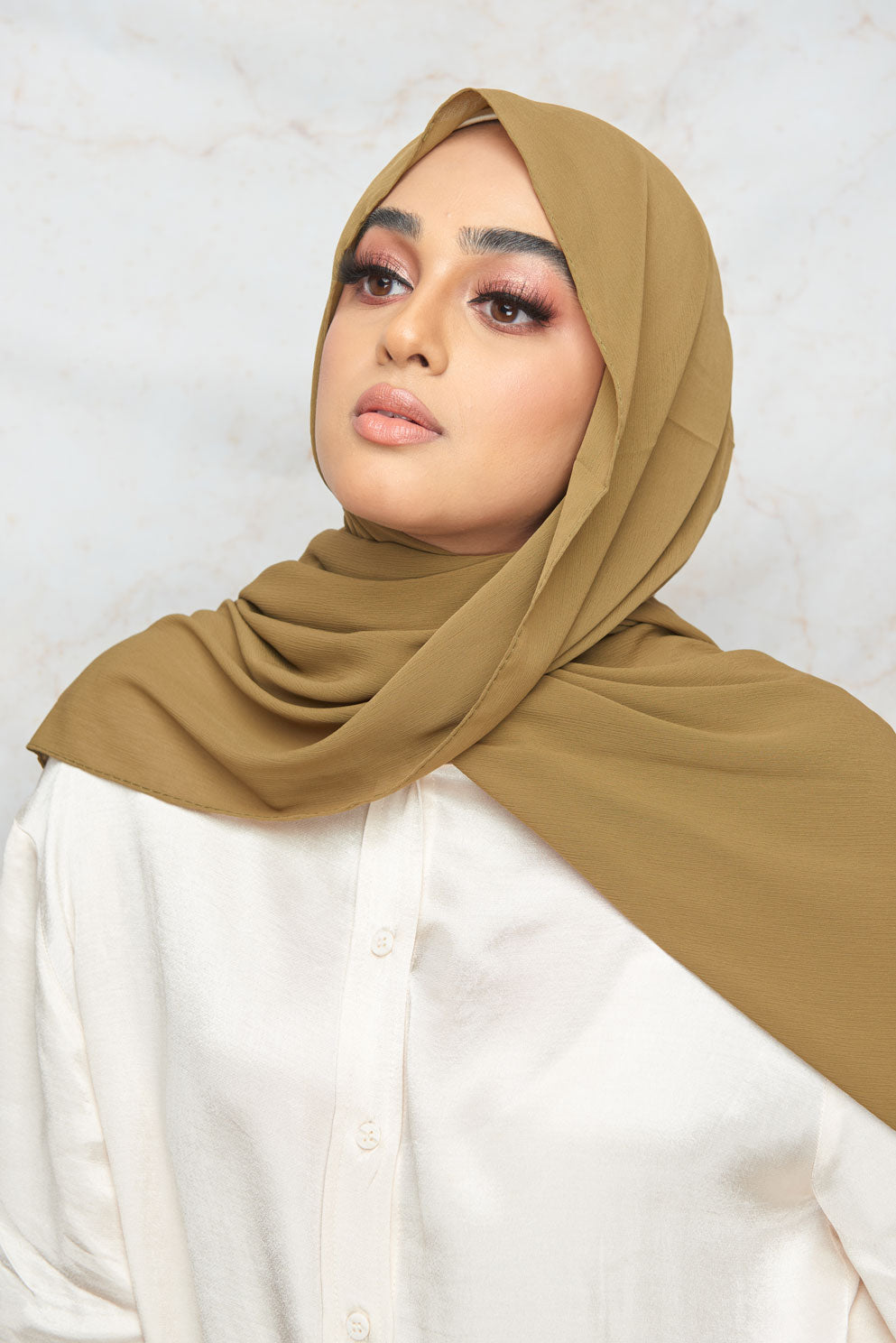 Bronze Mist crinkle chiffon hijab