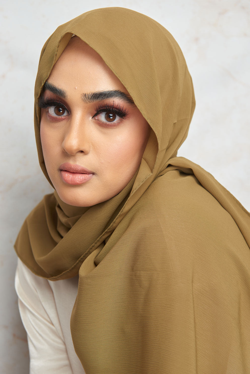 Bronze Mist crinkle chiffon hijab