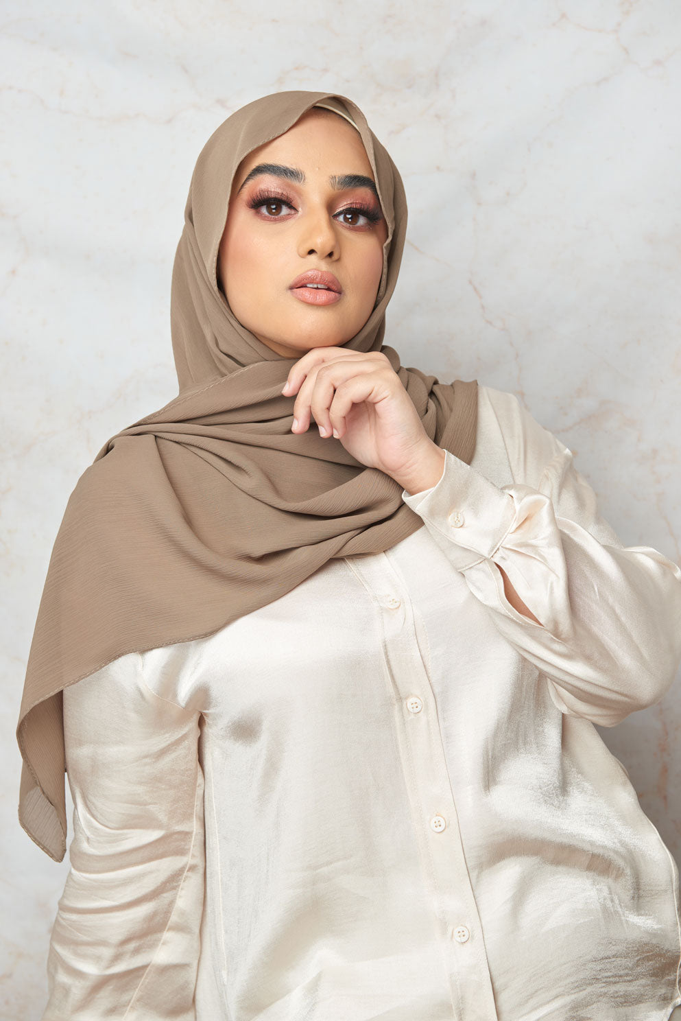 Clay crinkle chiffon hijab