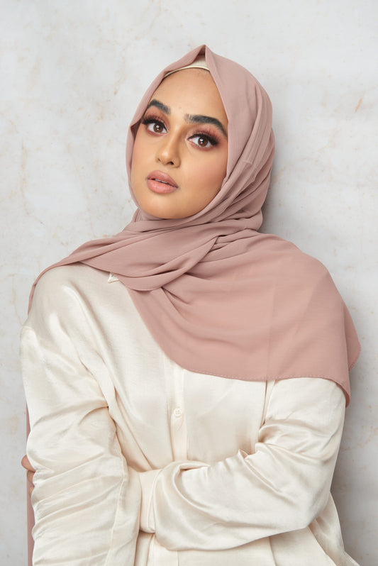 Rosy Brown CRINKLE CHIFFON HIJAB