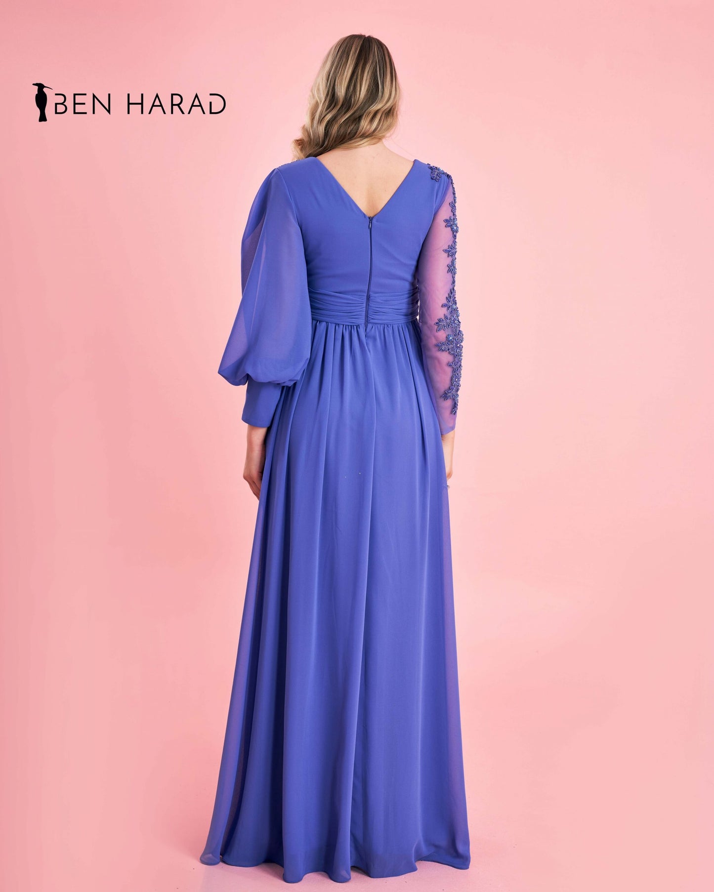 Blue drape wrap One Shoulder Sequin Mesh with Split Thigh Chiffon Maxi Dress