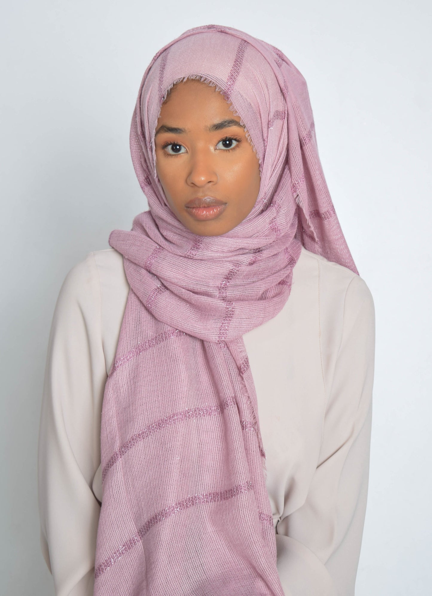 Lilac Hijab Shimmer Lines