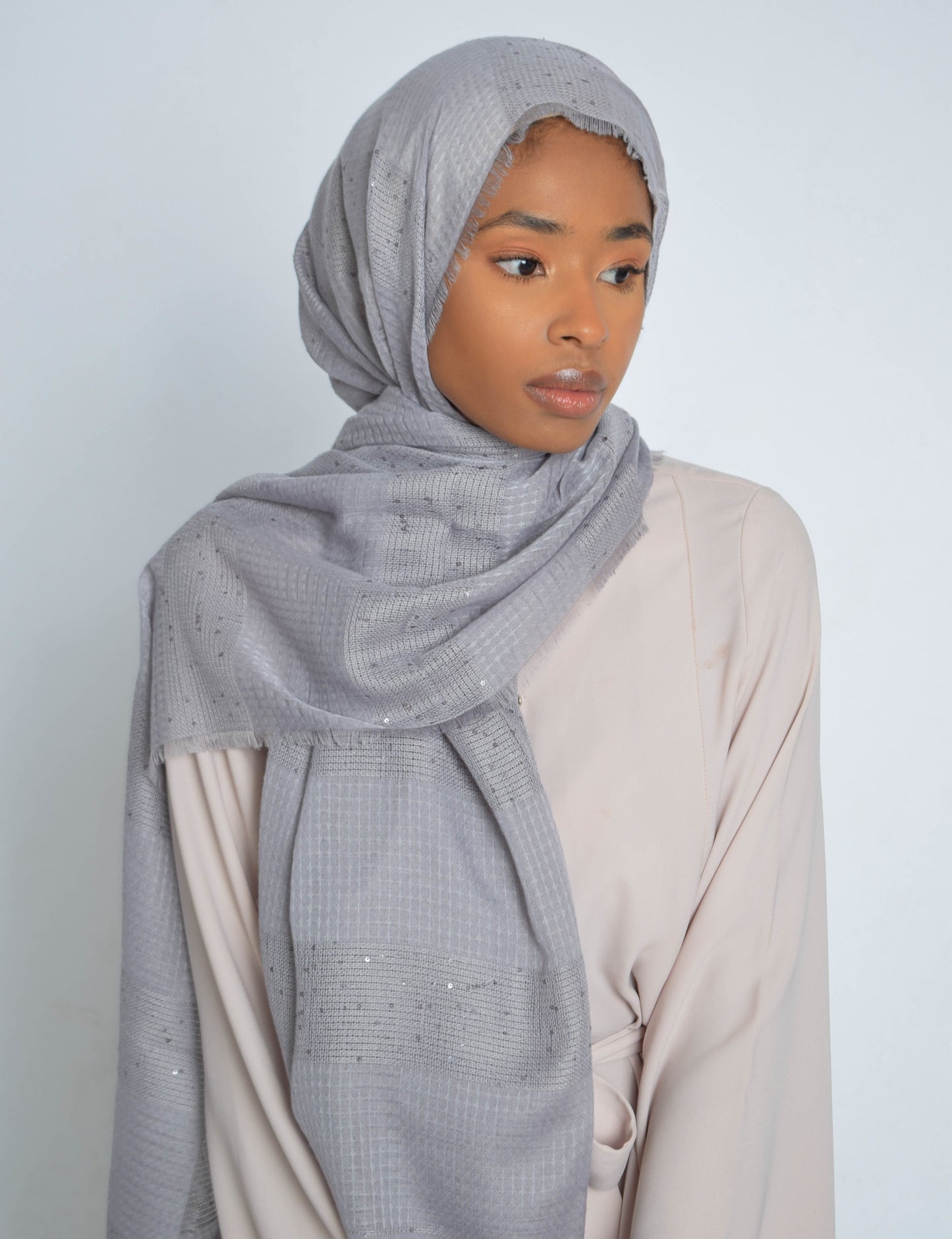 Grey Sequin Hijab