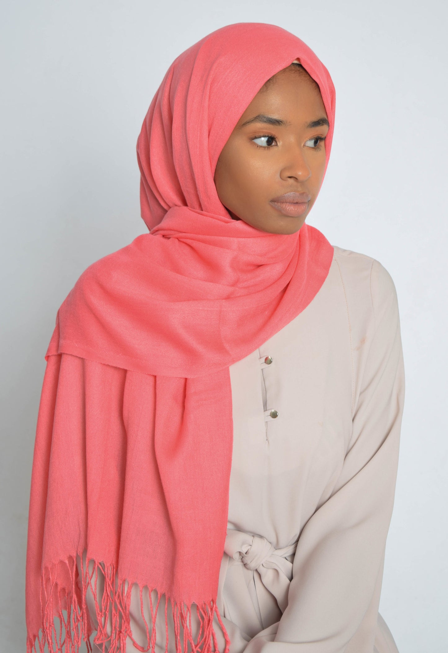 Fusion Coral Pashmina Plain Hijab