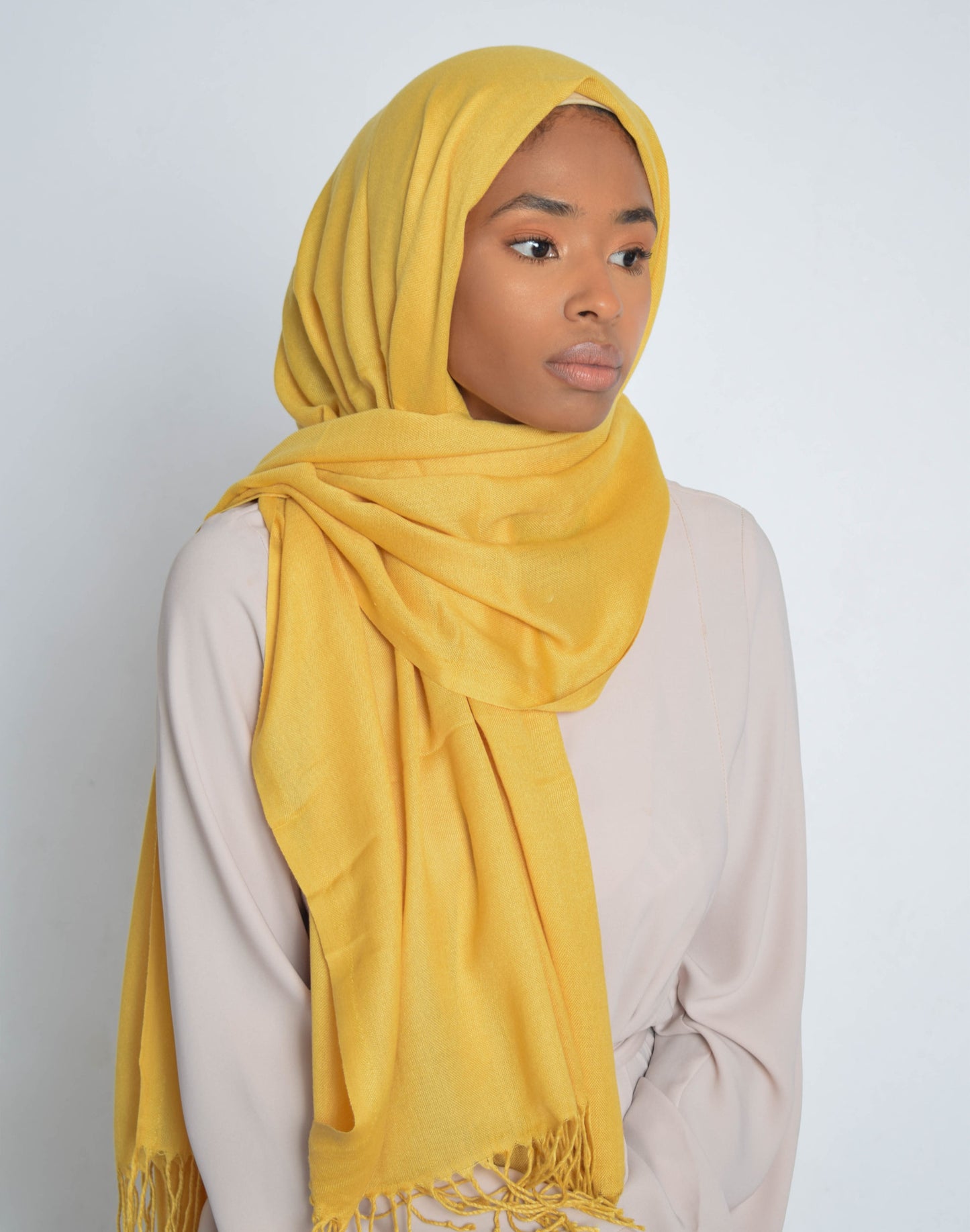 Sunshine Yellow Pashmina Plain Hijab