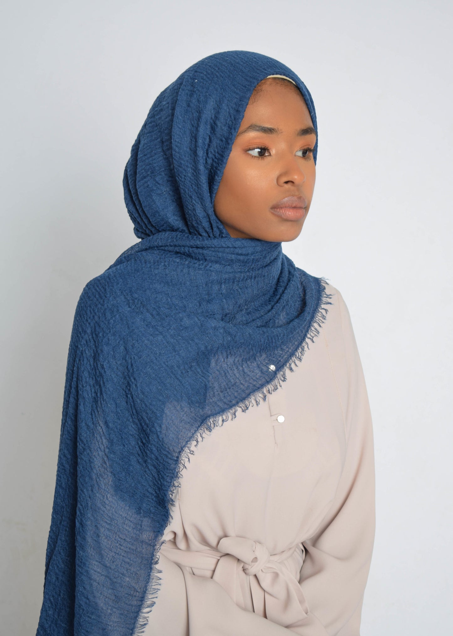 Blue Crinkle Hijab