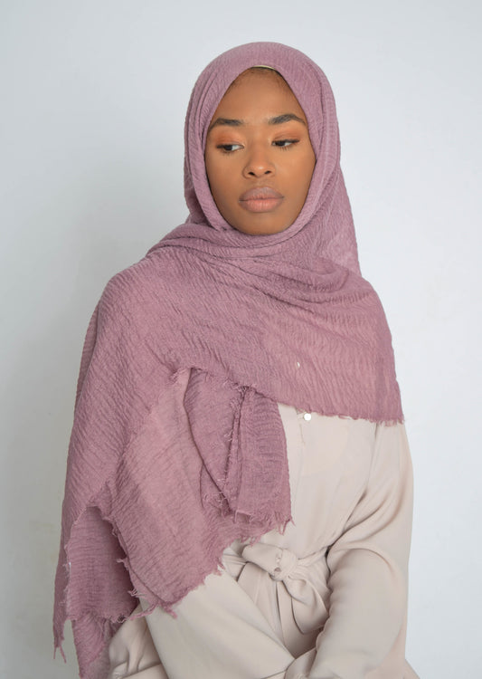 Rosy Mauve Crinkle Hijab