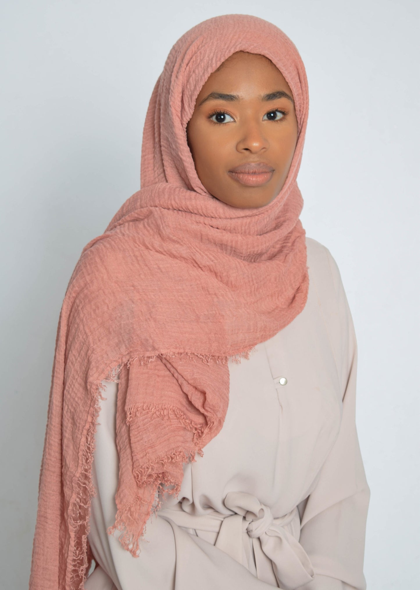 Dusty Pink Crinkle Hijab