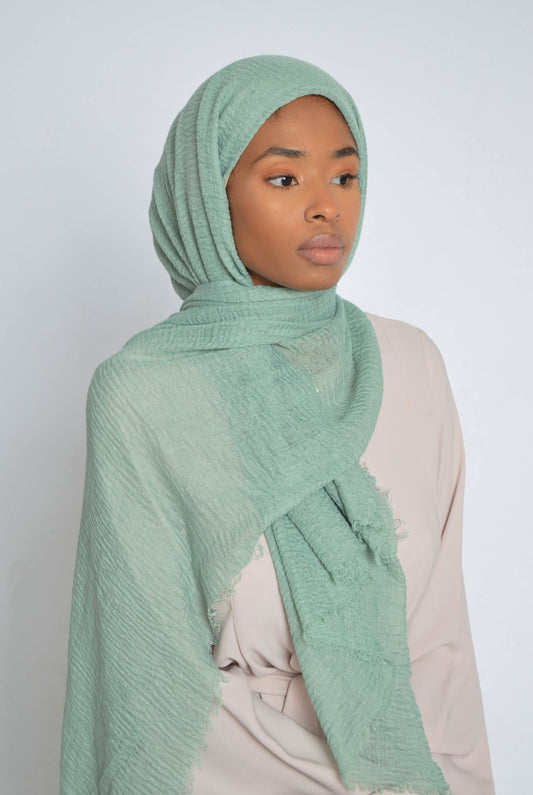 Mint Crinkle Hijab