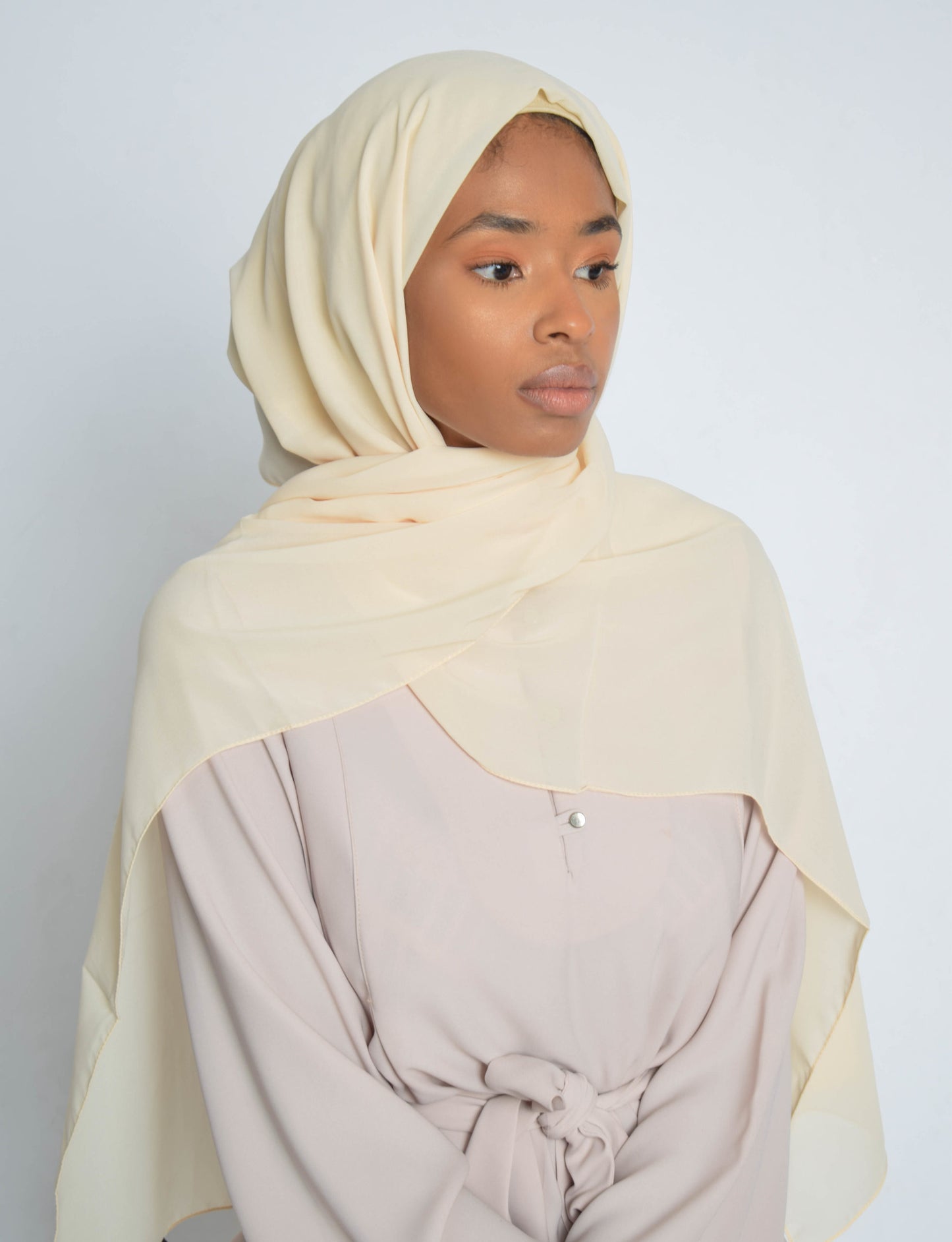 Milky Beige Luxury Chiffon Hijab