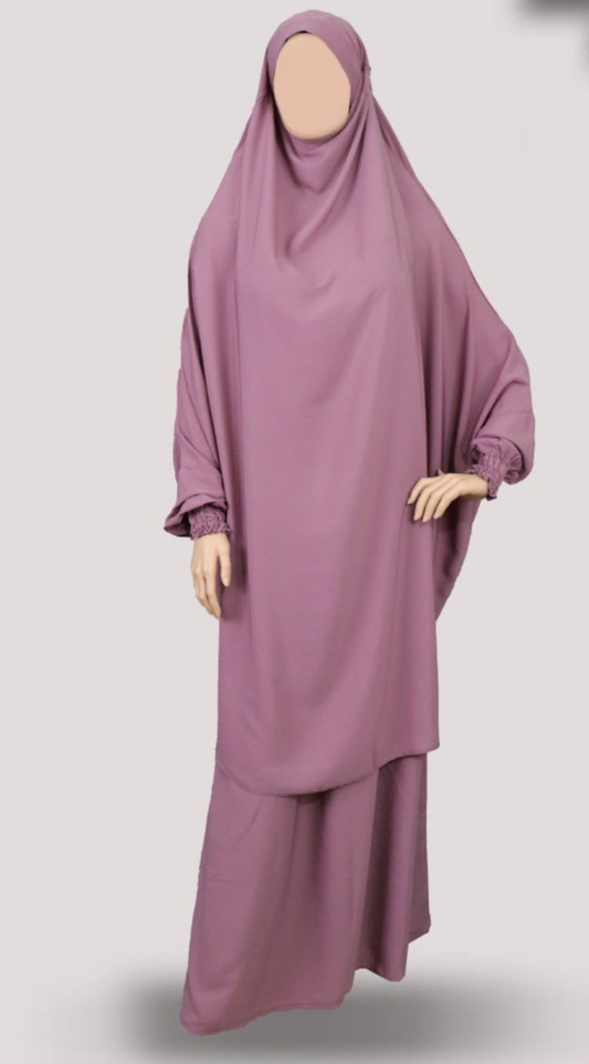 Dusty Pink Two Piece JILBAB / Abaya / Muslim Women Veil
