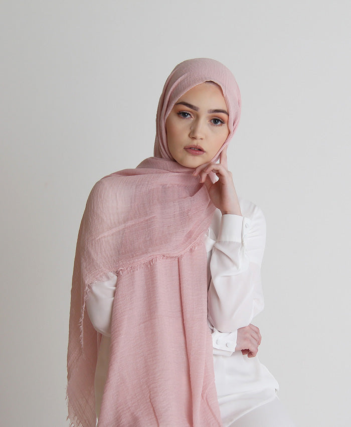 Pastel Pink Crinkle Hijab