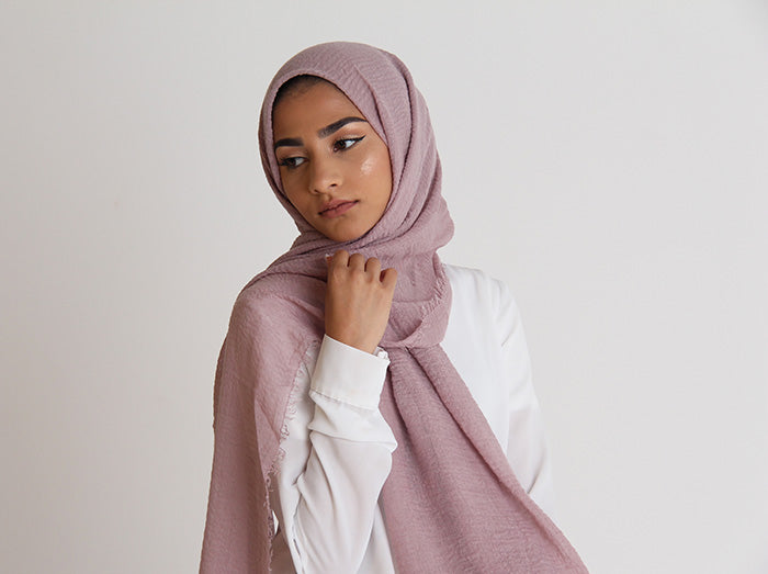 Mauve Plink Crinkle Hijab
