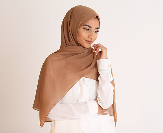 Tan Basic Georgette Hijab