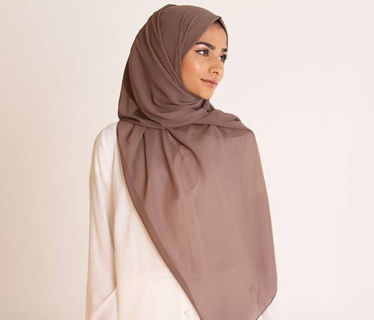 Taupe Basic Georgette Hijab