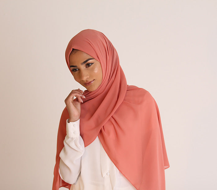 Watermelon Basic Georgette Hijab