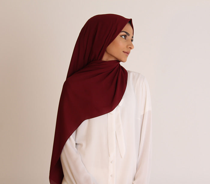 Maroon Luxury Crepe Hijab