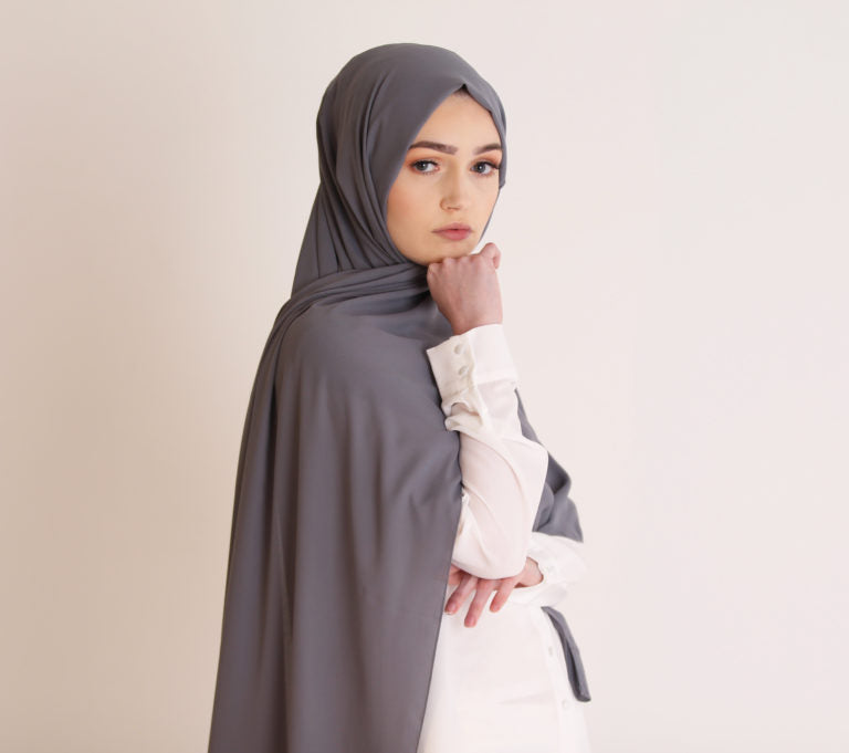 Pigeon Grey Luxury Crepe Hijab