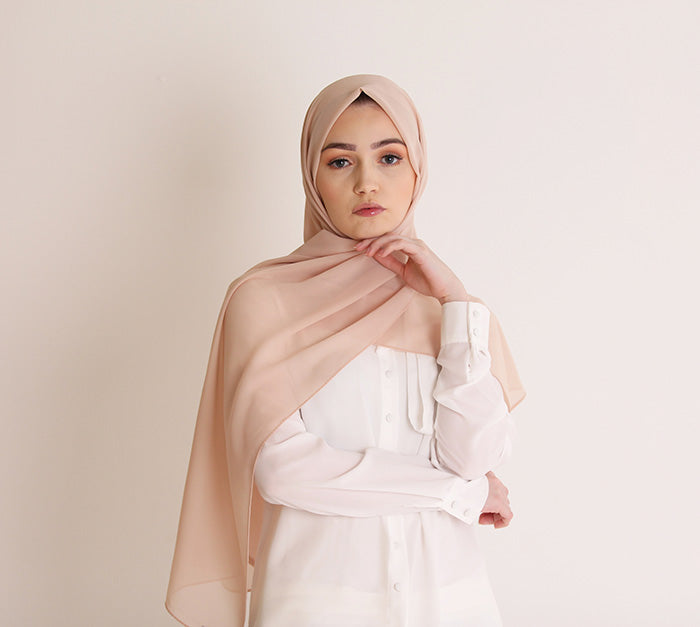 Beige Basic Georgette Hijab