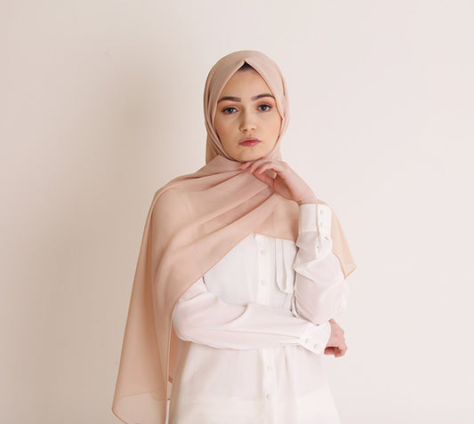 Beige Basic Georgette Hijab