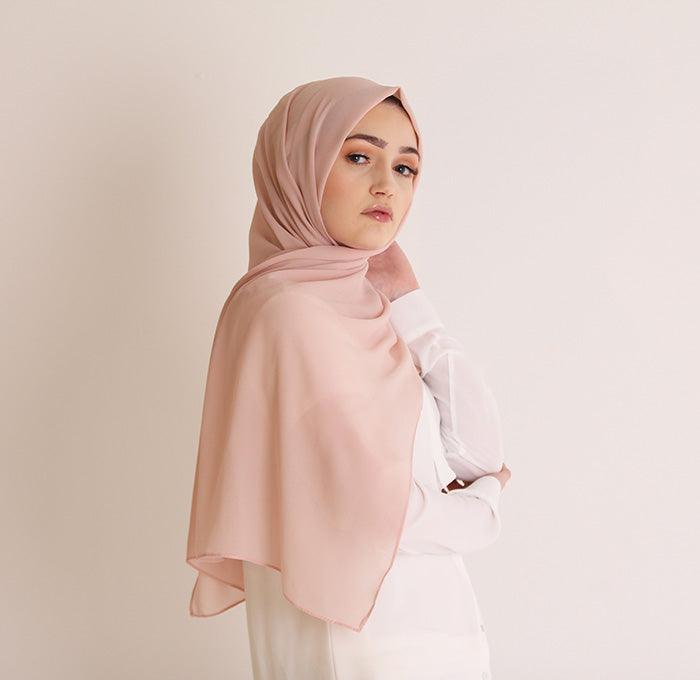 Blush Pink Basic Georgette Hijab